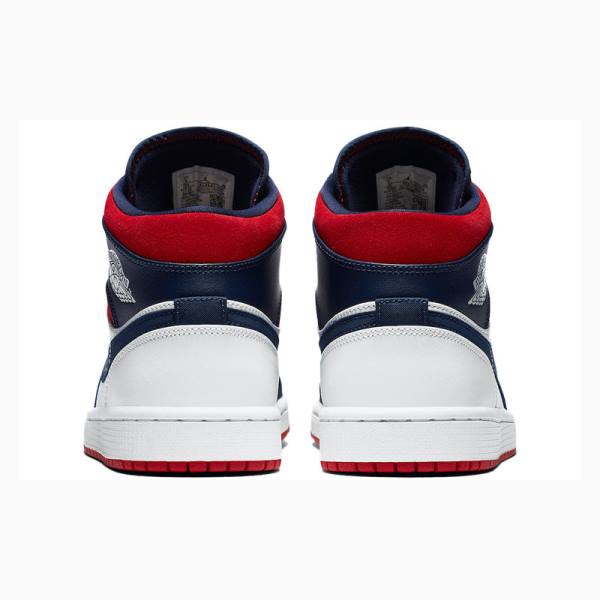 Nike Mid SE Olympic Koripallokengät Miesten Air Jordan 1 Valkoinen Sininen | JD-863IE