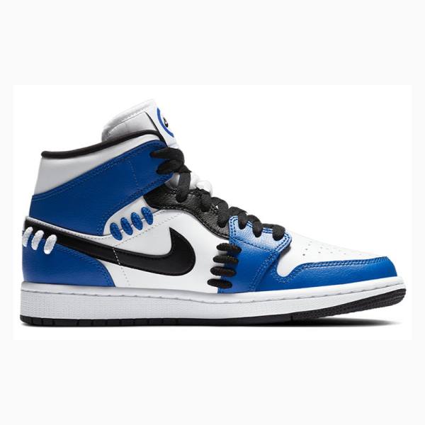 Nike Mid SE Sisterhood Koripallokengät Naisten Air Jordan 1 Sininen Mustat | JD-163AO