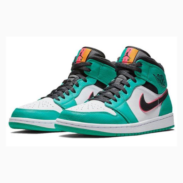 Nike Mid SE South Beach Koripallokengät Miesten Air Jordan 1 Vihreä Mustat | JD-701FZ