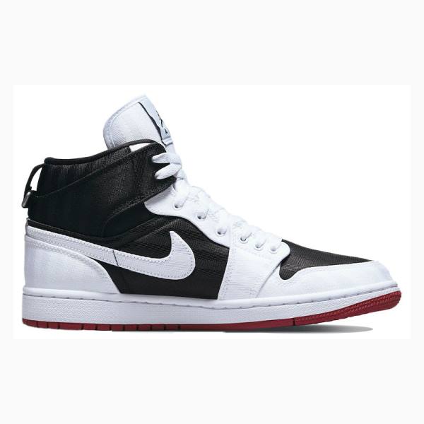 Nike Mid SE Utility Canvas Gym Koripallokengät Naisten Air Jordan 1 Mustat Valkoinen | JD-627HD