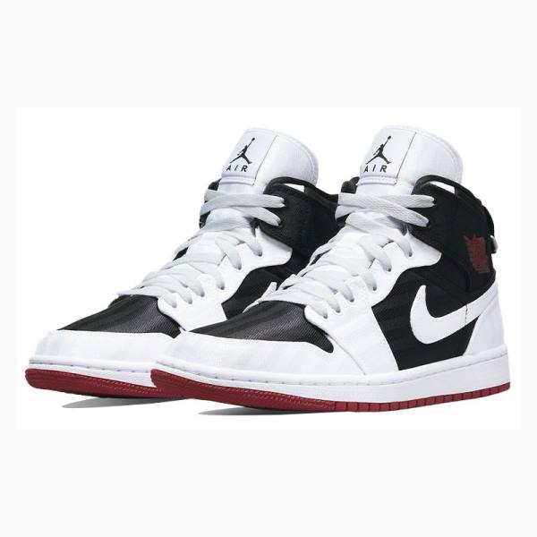 Nike Mid SE Utility Canvas Gym Koripallokengät Naisten Air Jordan 1 Mustat Valkoinen | JD-627HD