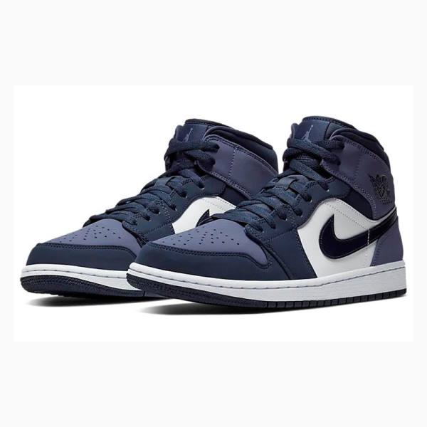 Nike Mid Sanded Koripallokengät Miesten Air Jordan 1 Violetit | JD-439HK