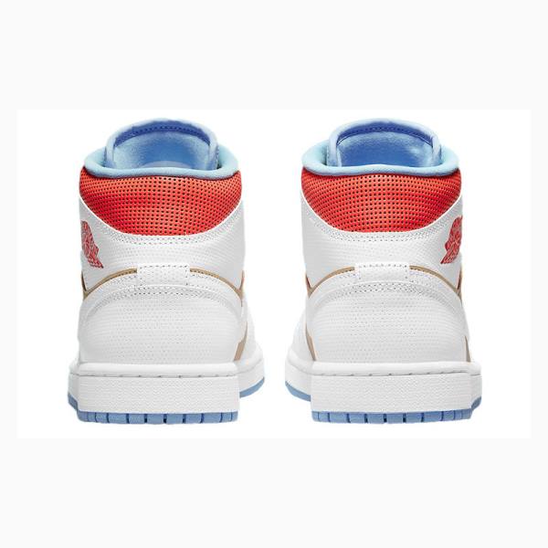 Nike Mid Sesame (W) Koripallokengät Naisten Air Jordan 1 Valkoinen Punainen Ruskea | JD-125NQ