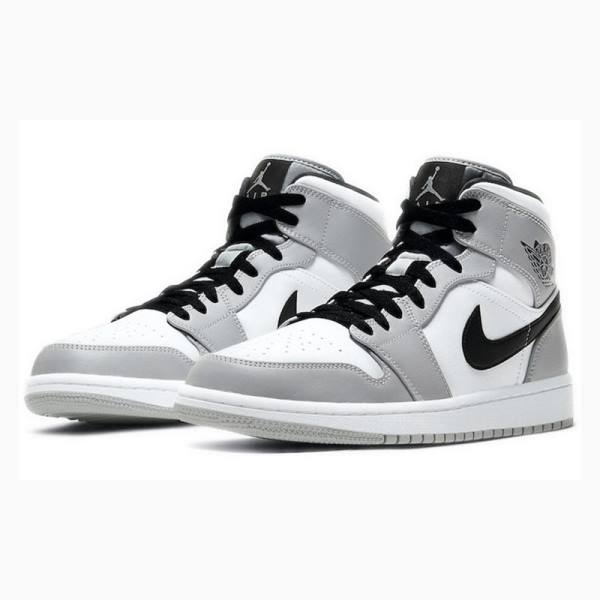 Nike Mid Smoke Koripallokengät Miesten Air Jordan 1 Harmaat Mustat | JD-065RB