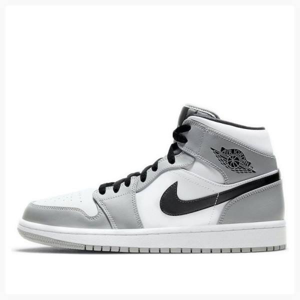 Nike Mid Smoke Koripallokengät Miesten Air Jordan 1 Harmaat Mustat | JD-065RB