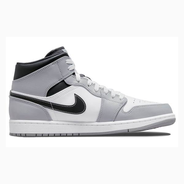 Nike Mid Smoke Koripallokengät Miesten Air Jordan 1 Harmaat Valkoinen Mustat | JD-834EM