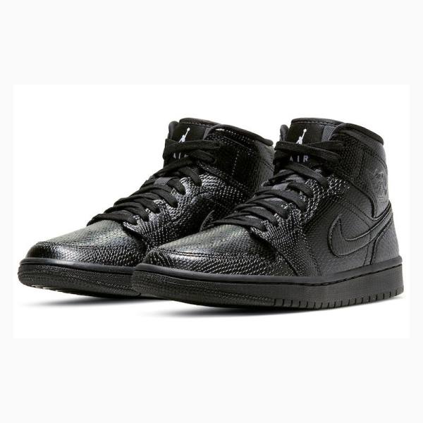 Nike Mid Snakeskin Koripallokengät Naisten Air Jordan 1 Mustat | JD-650IF