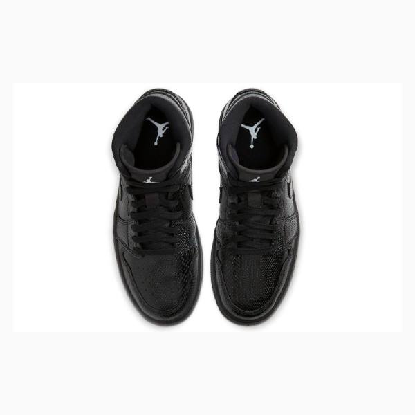 Nike Mid Snakeskin Koripallokengät Naisten Air Jordan 1 Mustat | JD-650IF