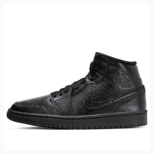 Nike Mid Snakeskin Koripallokengät Naisten Air Jordan 1 Mustat | JD-650IF