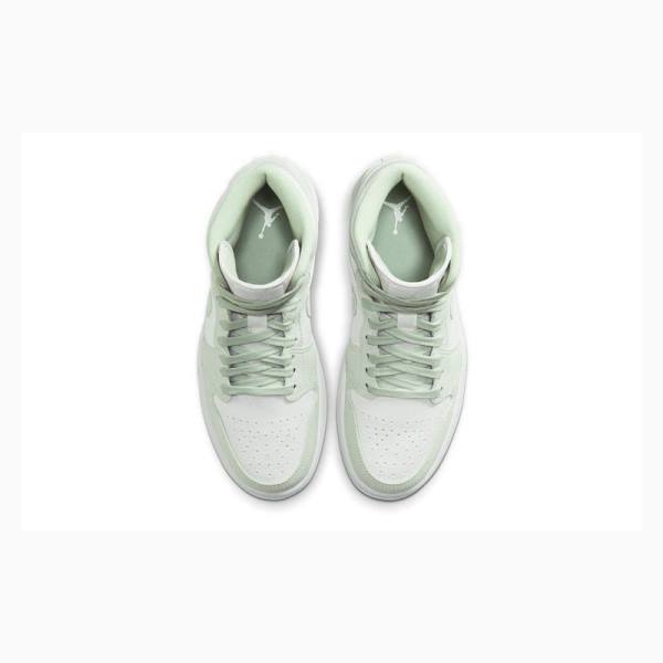 Nike Mid Spruce Aura Koripallokengät Naisten Air Jordan 1 Vihreä Valkoinen | JD-691NO