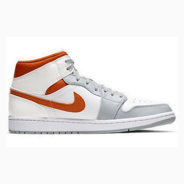 Nike Mid Starfish Koripallokengät Miesten Air Jordan 1 Valkoinen Harmaat Oranssi | JD-934CW