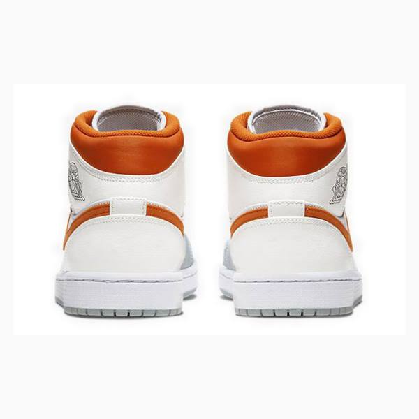 Nike Mid Starfish Koripallokengät Miesten Air Jordan 1 Valkoinen Harmaat Oranssi | JD-934CW