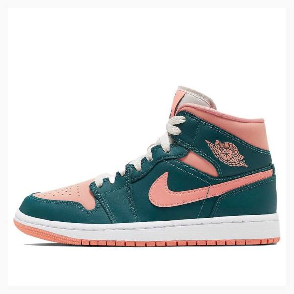 Nike Mid Teal Koripallokengät Naisten Air Jordan 1 Vihreä Pinkki | JD-523DM