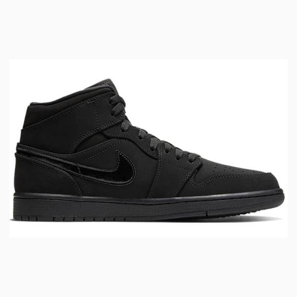 Nike Mid Triple Koripallokengät Miesten Air Jordan 1 Mustat | JD-528KG
