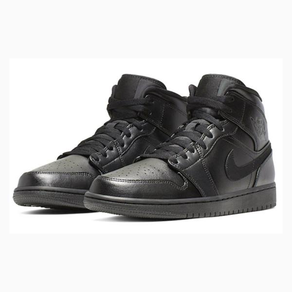 Nike Mid Triple Koripallokengät Miesten Air Jordan 1 Mustat | JD-624BH