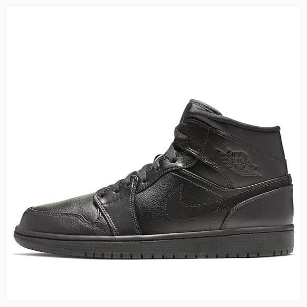 Nike Mid Triple Koripallokengät Miesten Air Jordan 1 Mustat | JD-624BH