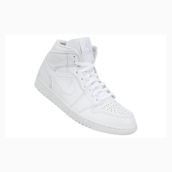 Nike Mid Triple Koripallokengät Miesten Air Jordan 1 Valkoinen | JD-651UH