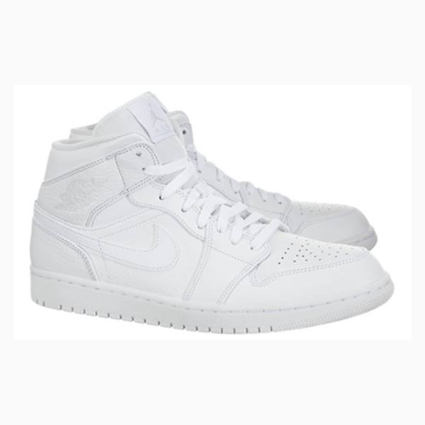 Nike Mid Triple Koripallokengät Miesten Air Jordan 1 Valkoinen | JD-651UH