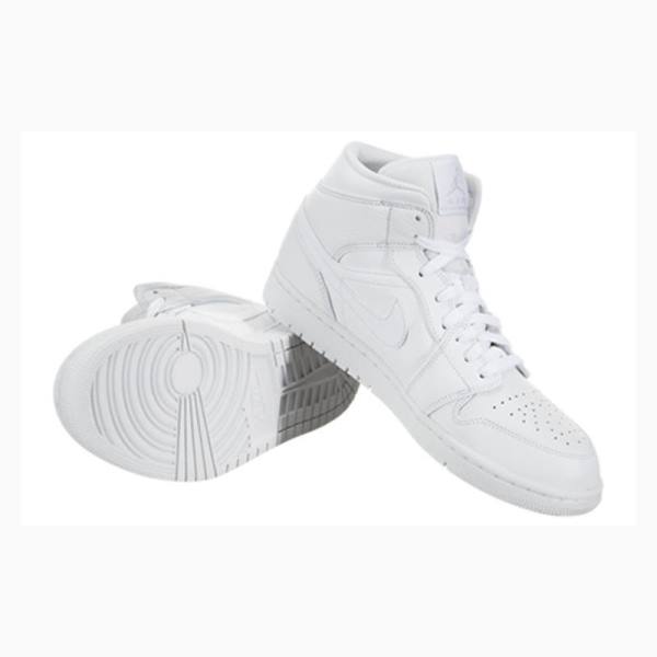 Nike Mid Triple Koripallokengät Miesten Air Jordan 1 Valkoinen | JD-651UH