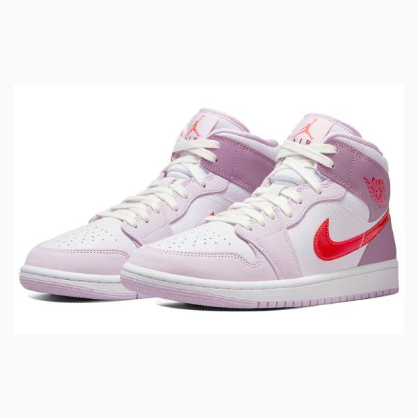 Nike Mid Valentines Day Koripallokengät Naisten Air Jordan 1 Punainen Violetit | JD-578TF