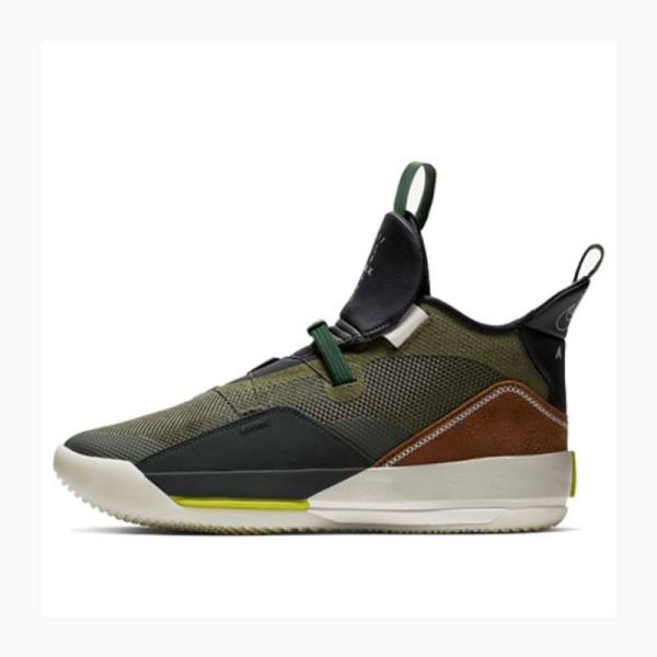 Nike NRG x Travis Scott Army Koripallokengät Miesten Air Jordan 33 Oliivinvihreä | JD-458ZB