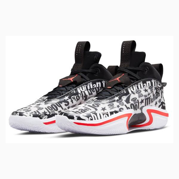Nike PF Koripallokengät Miesten Air Jordan 36 Valkoinen Mustat Punainen | JD-417VY