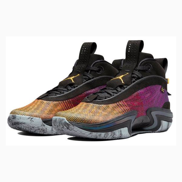 Nike PF Koripallokengät Miesten Air Jordan 36 Mustat Keltainen Violetit | JD-816MX