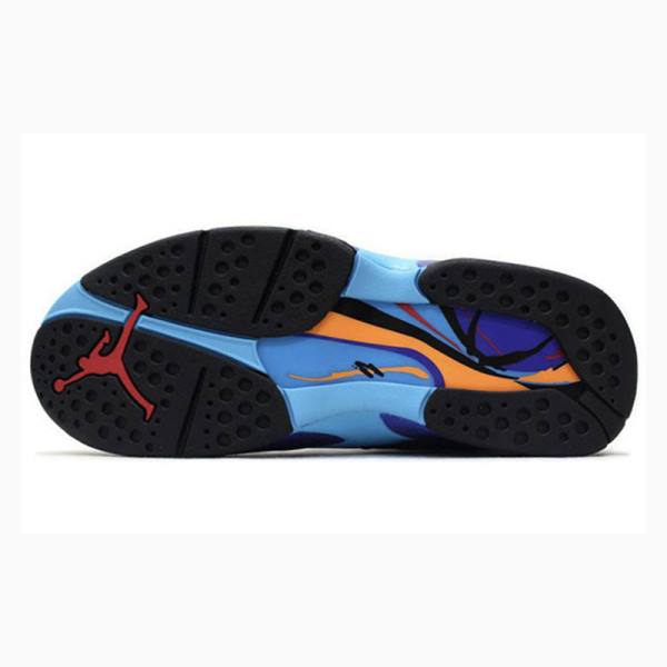 Nike Retro Aqua Koripallokengät Miesten Air Jordan 8 Mustat Violetit Sininen | JD-703RA
