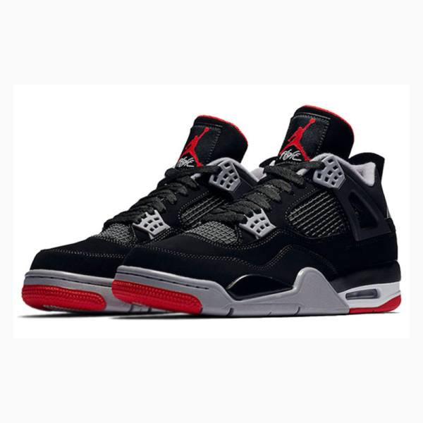 Nike Retro Bred Koripallokengät Miesten Air Jordan 4 Mustat Punainen | JD-345HV