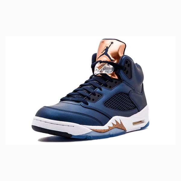 Nike Retro Bronze Koripallokengät Miesten Air Jordan 5 Sininen | JD-437EB