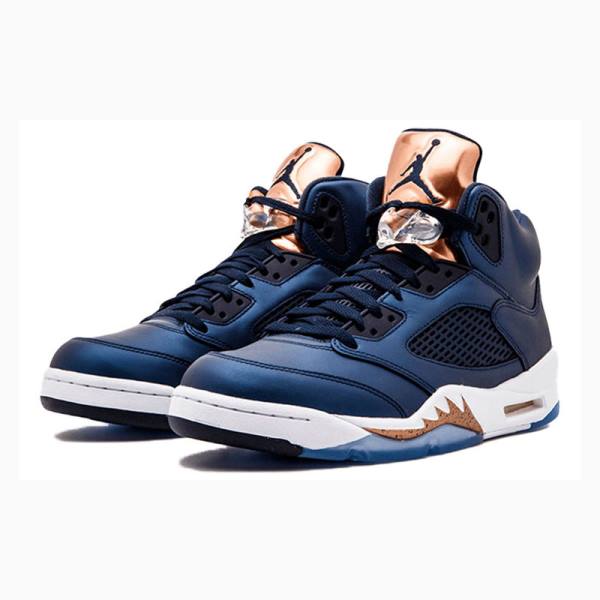 Nike Retro Bronze Koripallokengät Miesten Air Jordan 5 Sininen | JD-437EB