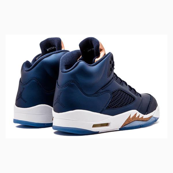 Nike Retro Bronze Koripallokengät Miesten Air Jordan 5 Sininen | JD-437EB