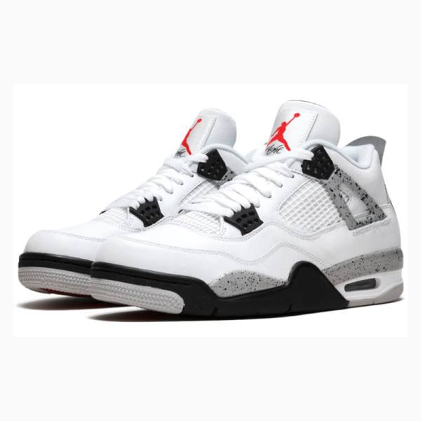 Nike Retro Cement OG Koripallokengät Miesten Air Jordan 4 Valkoinen Mustat Oranssi | JD-419PI