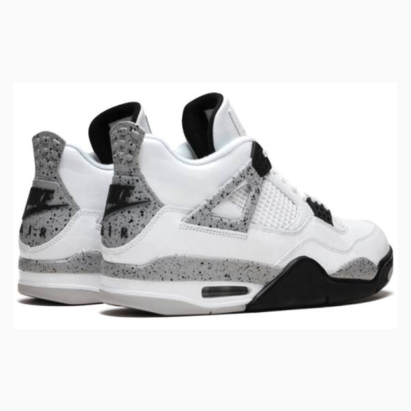 Nike Retro Cement OG Koripallokengät Miesten Air Jordan 4 Valkoinen Mustat Oranssi | JD-419PI