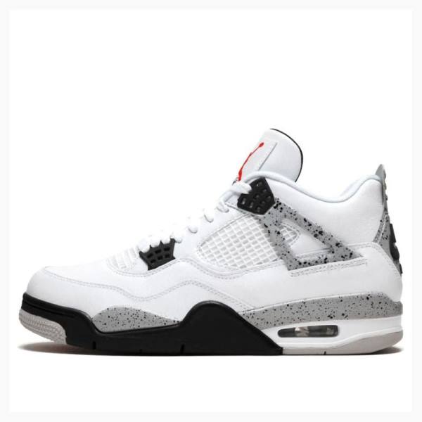 Nike Retro Cement OG Koripallokengät Miesten Air Jordan 4 Valkoinen Mustat Oranssi | JD-419PI