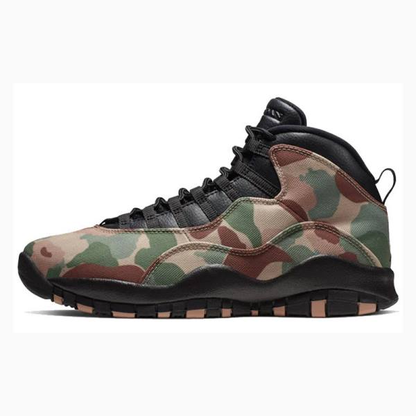 Nike Retro Desert Camo Koripallokengät Miesten Air Jordan 10 Ruskea Vihreä | JD-950DN