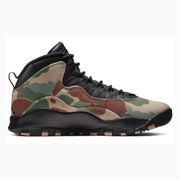 Nike Retro Desert Camo Koripallokengät Miesten Air Jordan 10 Ruskea Vihreä | JD-950DN