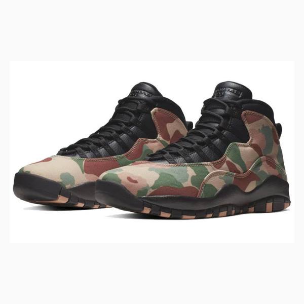 Nike Retro Desert Camo Koripallokengät Miesten Air Jordan 10 Ruskea Vihreä | JD-950DN