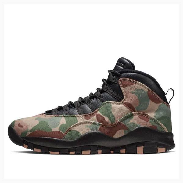 Nike Retro Desert Camo Koripallokengät Miesten Air Jordan 10 Ruskea Vihreä | JD-950DN
