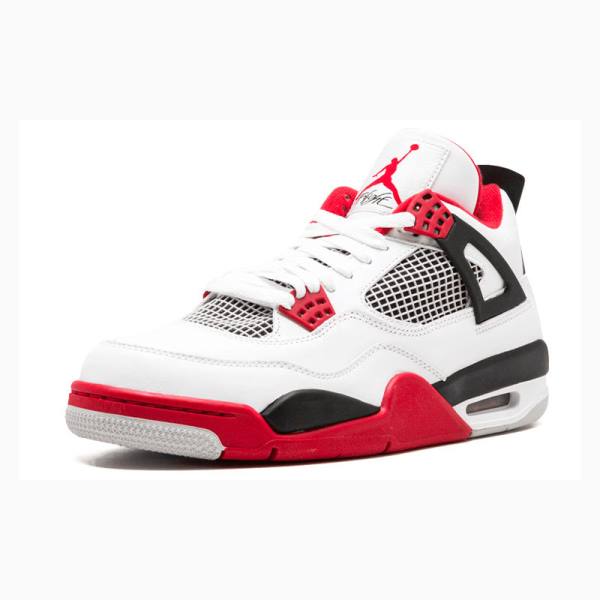 Nike Retro Fire Koripallokengät Miesten Air Jordan 4 Valkoinen Punainen | JD-519VB