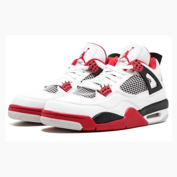 Nike Retro Fire Koripallokengät Miesten Air Jordan 4 Valkoinen Punainen | JD-519VB
