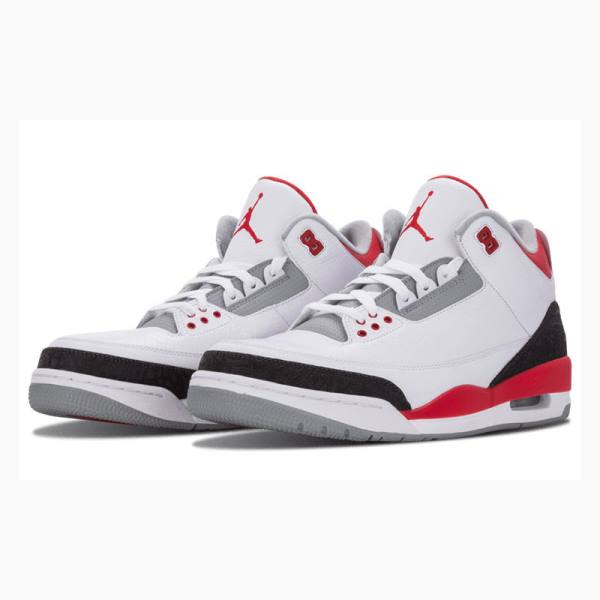 Nike Retro Fire Red Koripallokengät Miesten Air Jordan 3 Valkoinen Mustat Punainen | JD-265IZ