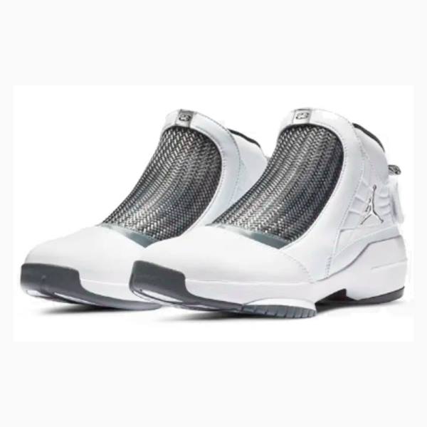Nike Retro Flint Grey Koripallokengät Miesten Air Jordan 19 Valkoinen Mustat | JD-785LP