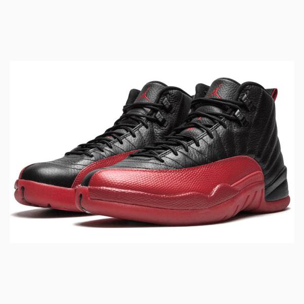 Nike Retro Flu Game Koripallokengät Miesten Air Jordan 12 Mustat Punainen | JD-230ZT