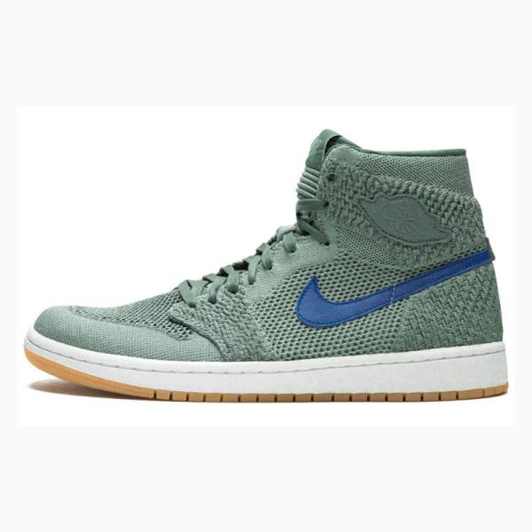 Nike Retro Flyknit Clay Koripallokengät Miesten Air Jordan 1 Vihreä | JD-504CW