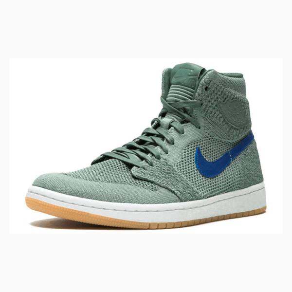 Nike Retro Flyknit Clay Koripallokengät Miesten Air Jordan 1 Vihreä | JD-504CW