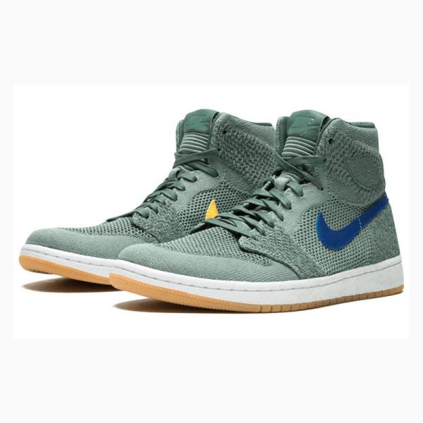 Nike Retro Flyknit Clay Koripallokengät Miesten Air Jordan 1 Vihreä | JD-504CW