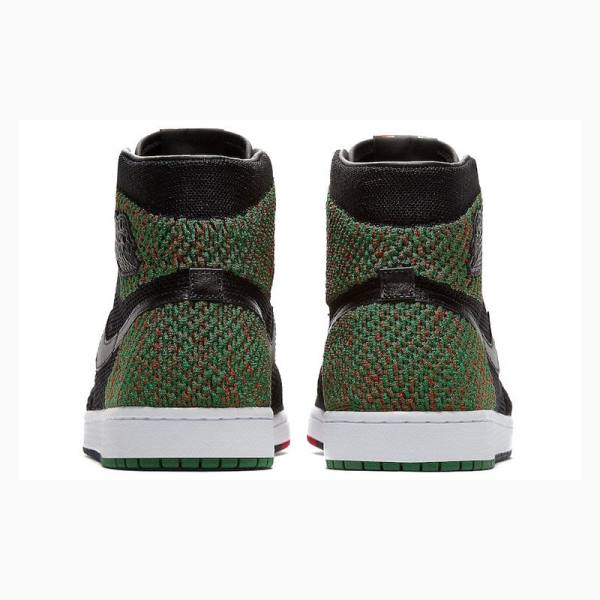 Nike Retro Flyknit History Month Koripallokengät Miesten Air Jordan 1 Mustat Punainen Vihreä | JD-472GM