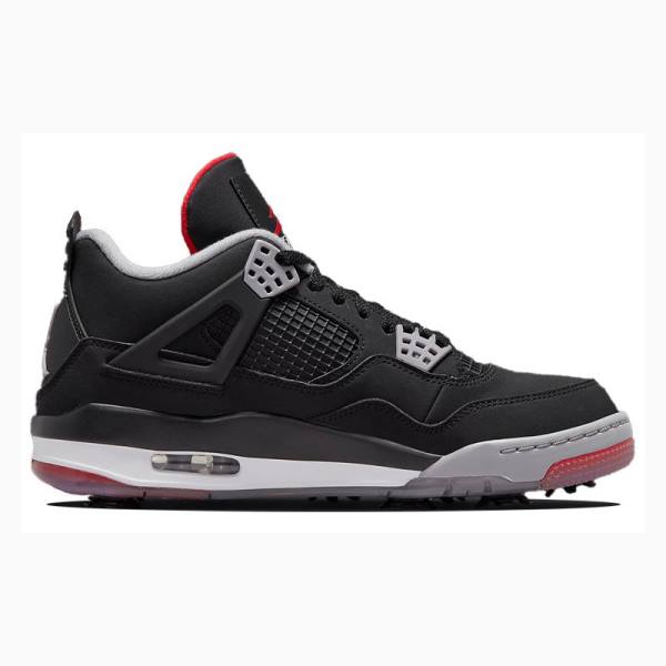 Nike Retro Golf Bred Tennarit Miesten Air Jordan 4 Mustat Punainen | JD-301XV