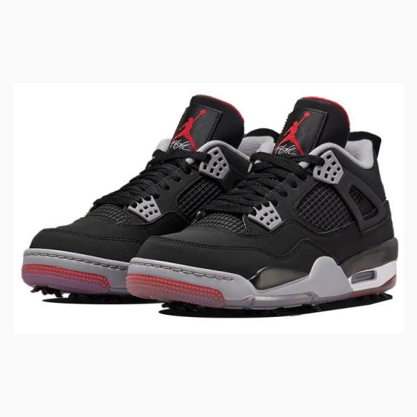 Nike Retro Golf Bred Tennarit Miesten Air Jordan 4 Mustat Punainen | JD-301XV